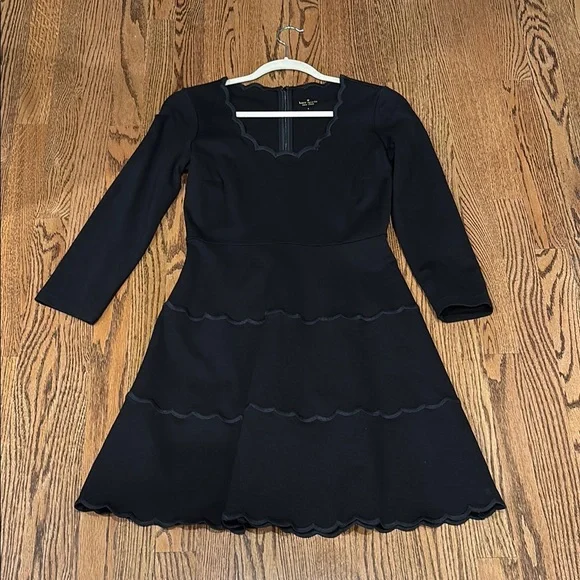 kate spade | Dresses | Kate Spade Black Fit And Flare Long Sleeve Dress |  Poshmark